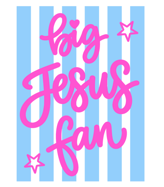 Simple Big Jesus Fan DTF Transfer
