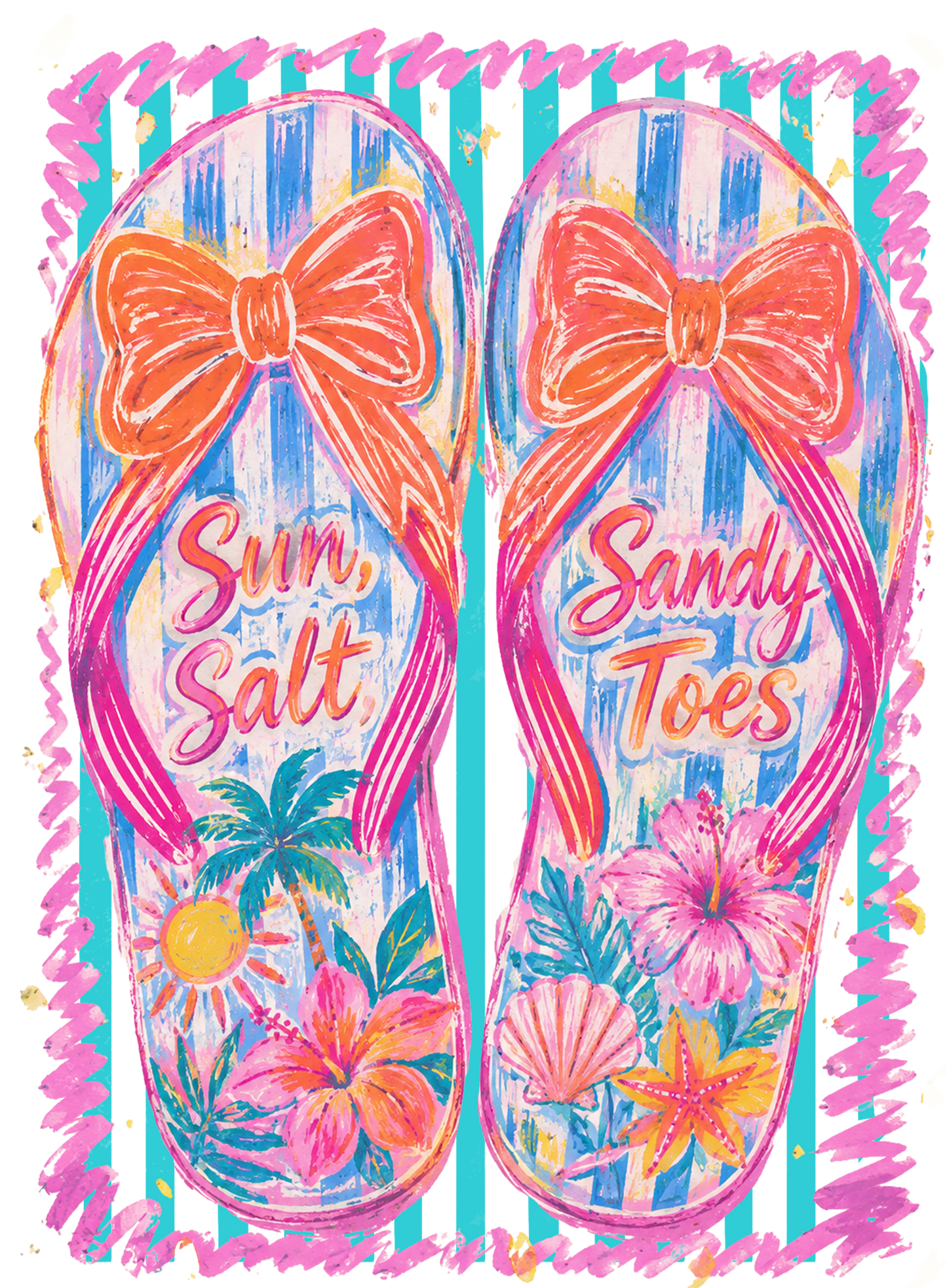 Sun, Salt, Sandy Toes DTF Transfer
