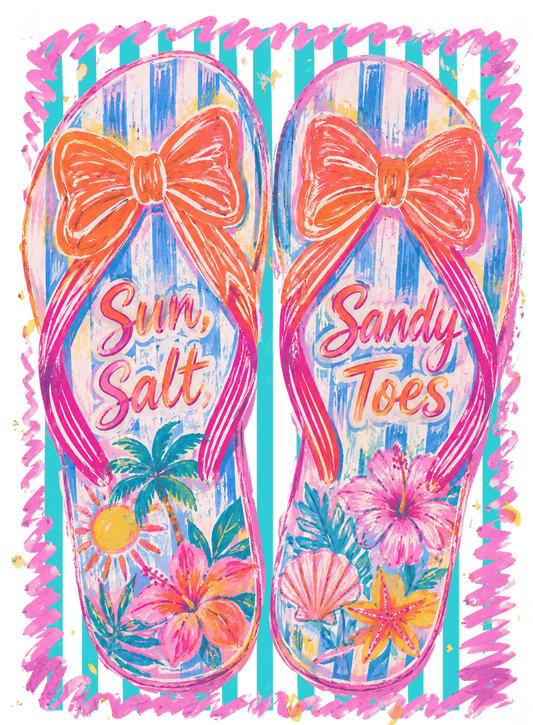 Sun, Salt, Sandy Toes DTF Transfer