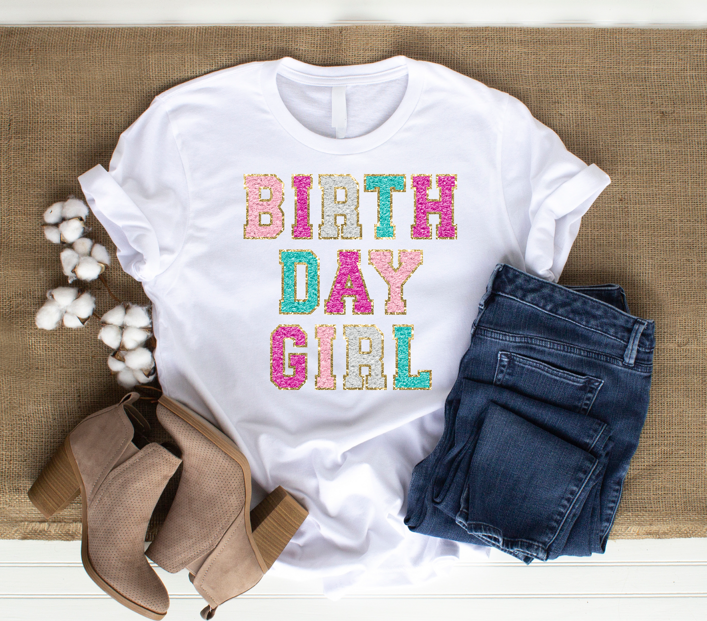 Birthday Girl Glitter Patch DTF Transfer