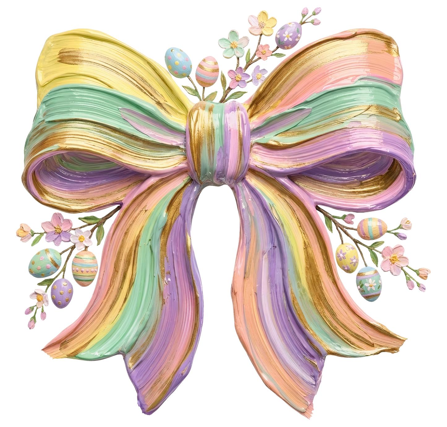 Watercolor Brushstroke Easter Bow DTF Transfer