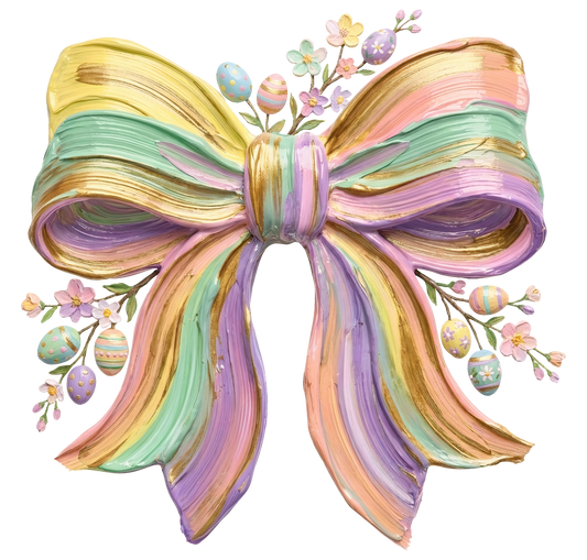 Watercolor Brushstroke Easter Bow DTF Transfer