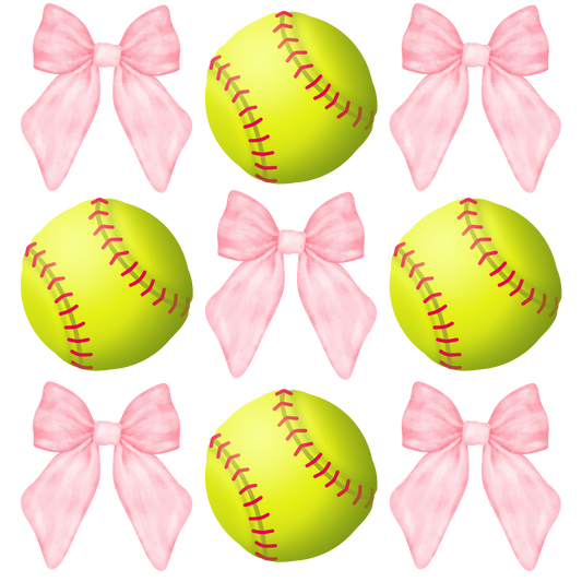 Softball Bow DTF Transfer
