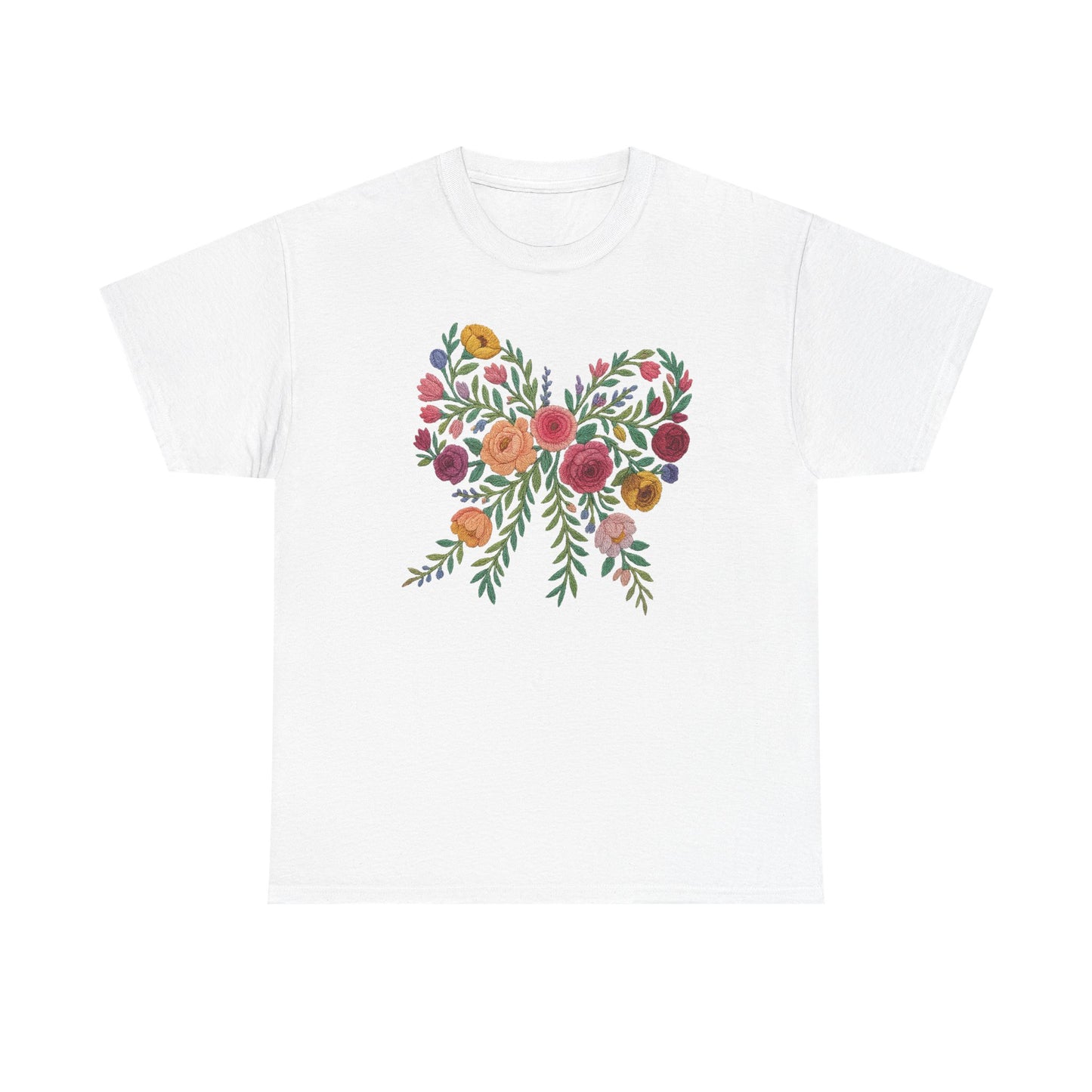 Faux Embroidered Flower Bow DTF Transfer