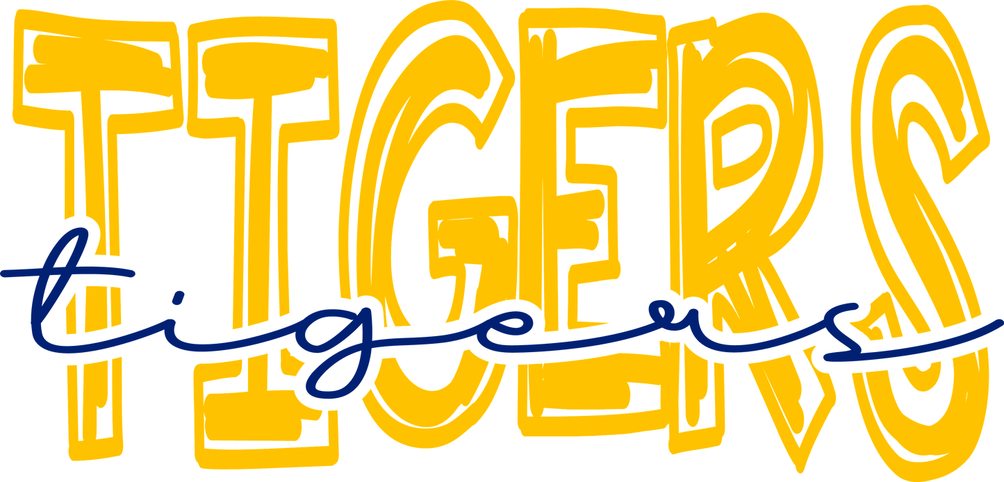 Tigers Sketch and Script DTF Transfer