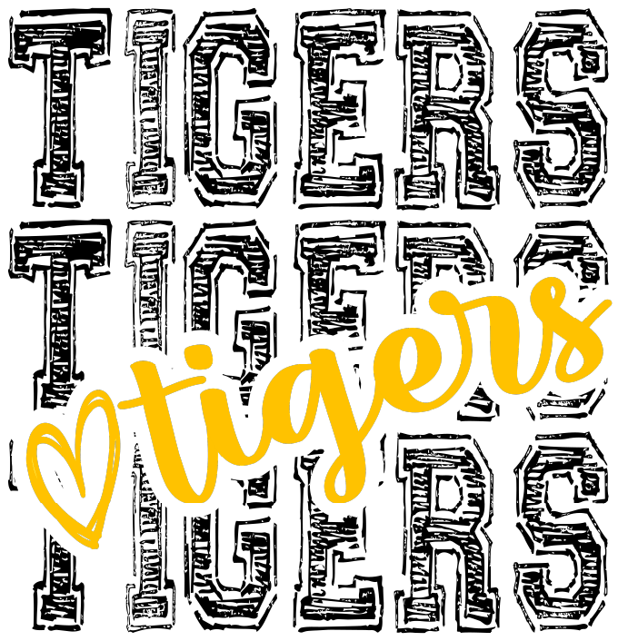 Tigers Heart Stacked DTF Transfer