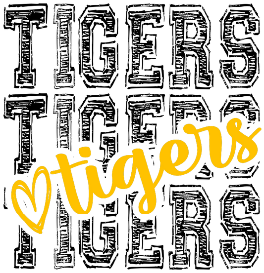 Tigers Heart Stacked DTF Transfer