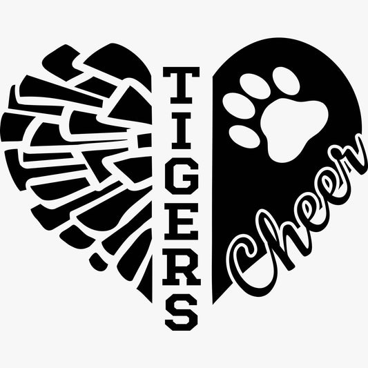 Tigers Cheer Heart DTF Transfer