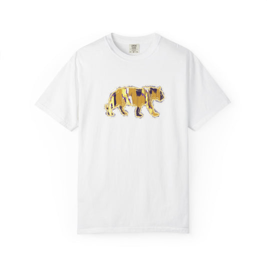 Purple and Gold Brushstroke Tiger DTF Transfer
