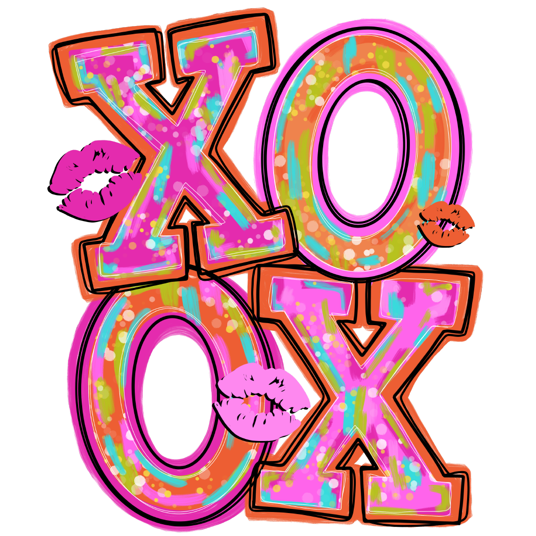 XO XO Messy PINK DTF