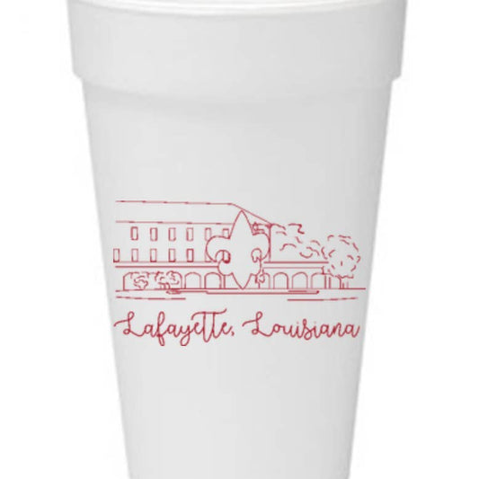 UL Fleur de Lis Styrofoam Cups