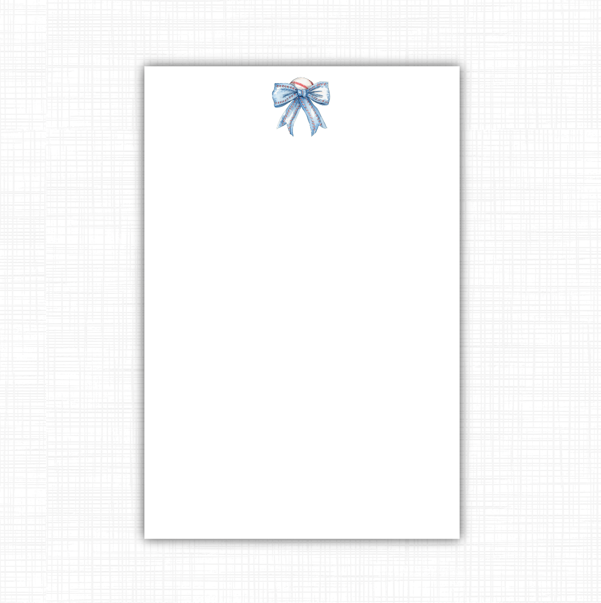 Baseball Blue Bow Notepad