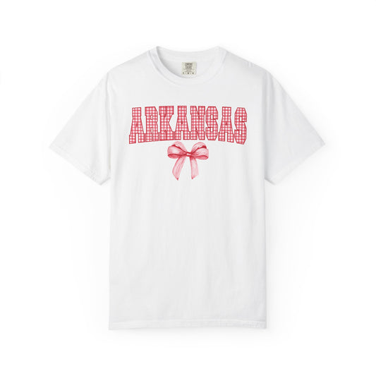 Arkansas Gingham Bow DTF Transfer