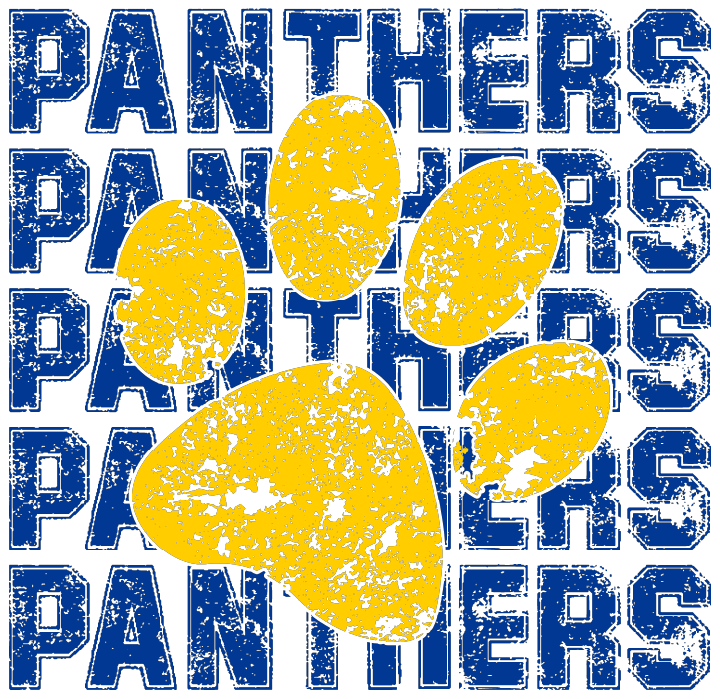 Panthers with Paw Print DTF Transfer