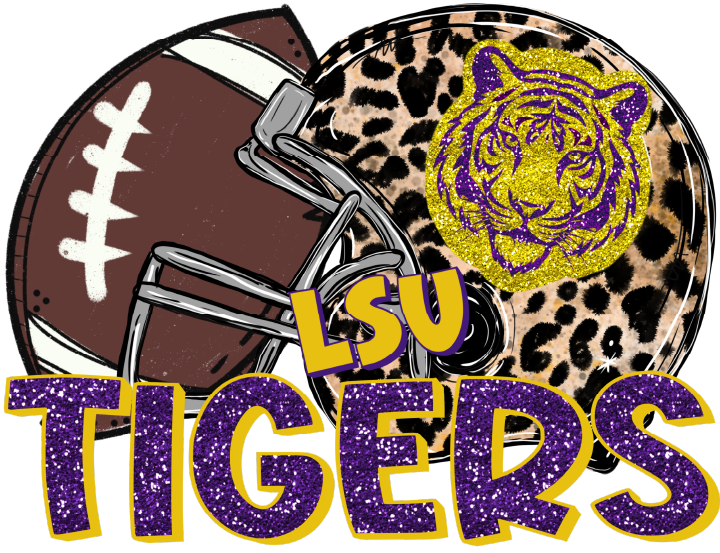 LSU Tigers Glitter DTF Transfer