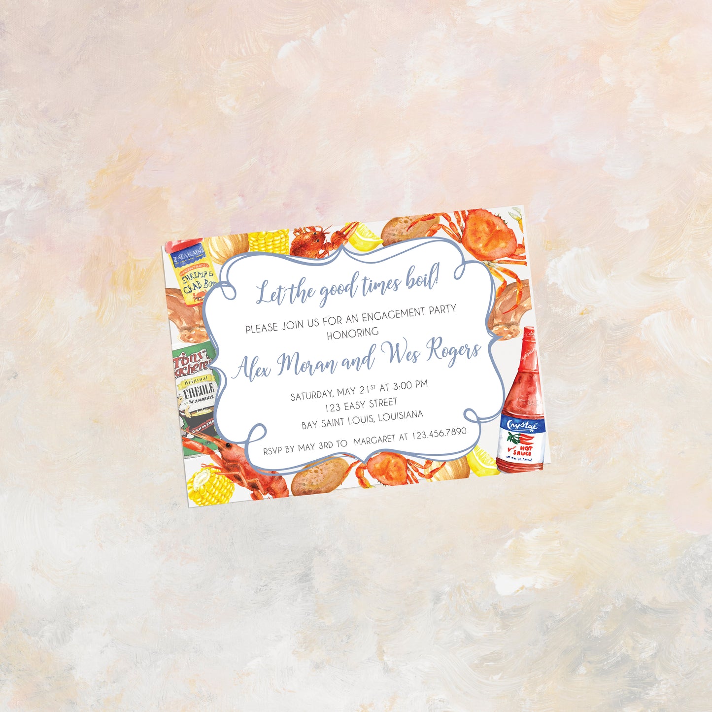 Let the Good Times Boil Engagement Party Invitation