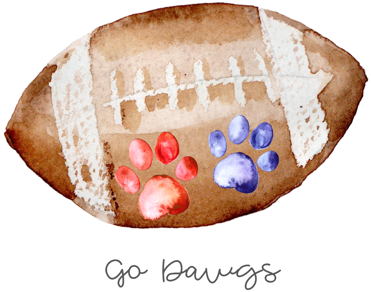 Go Dawgs Football Watercolor DTF Transfer
