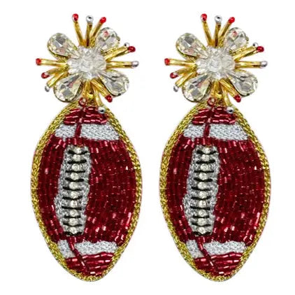 Red and White Football Burst