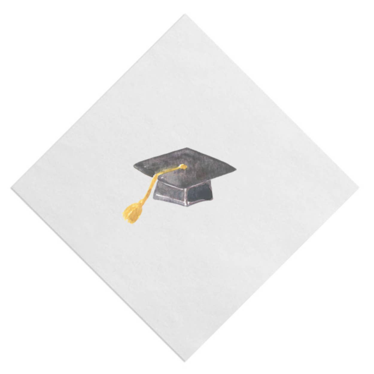 Watercolor Graduation Cap Beverage Napkin