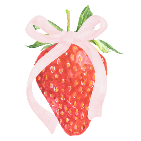 Strawberry with Bow DTF Transfer