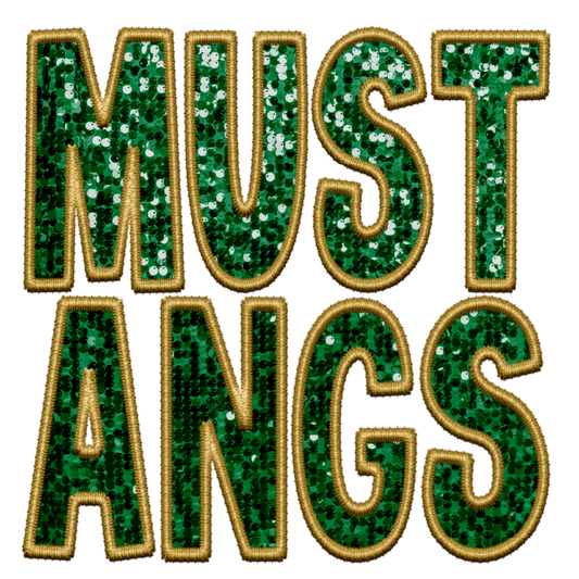 Faux Sequin Mustangs DTF Transfer