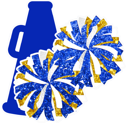 Yellow Blue Cheer Pompom DTF Transfer