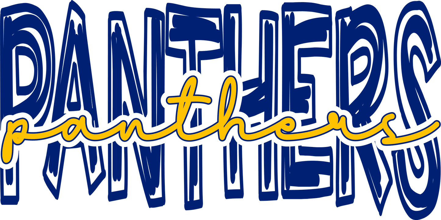 Panthers Sketch and Script DTF Transfer