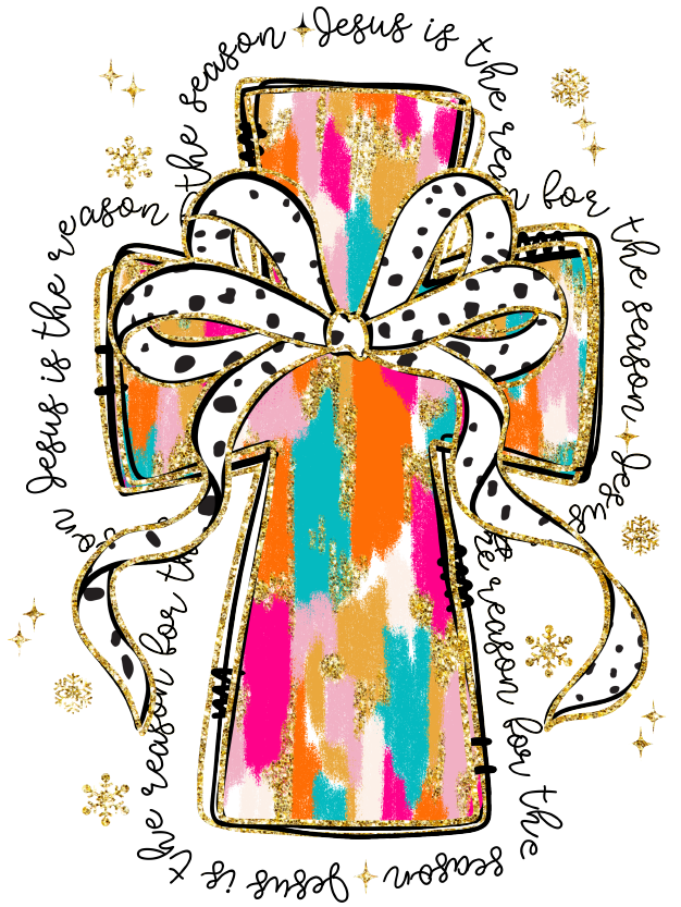 Colorful Brushstroke Cross DTF Transfer