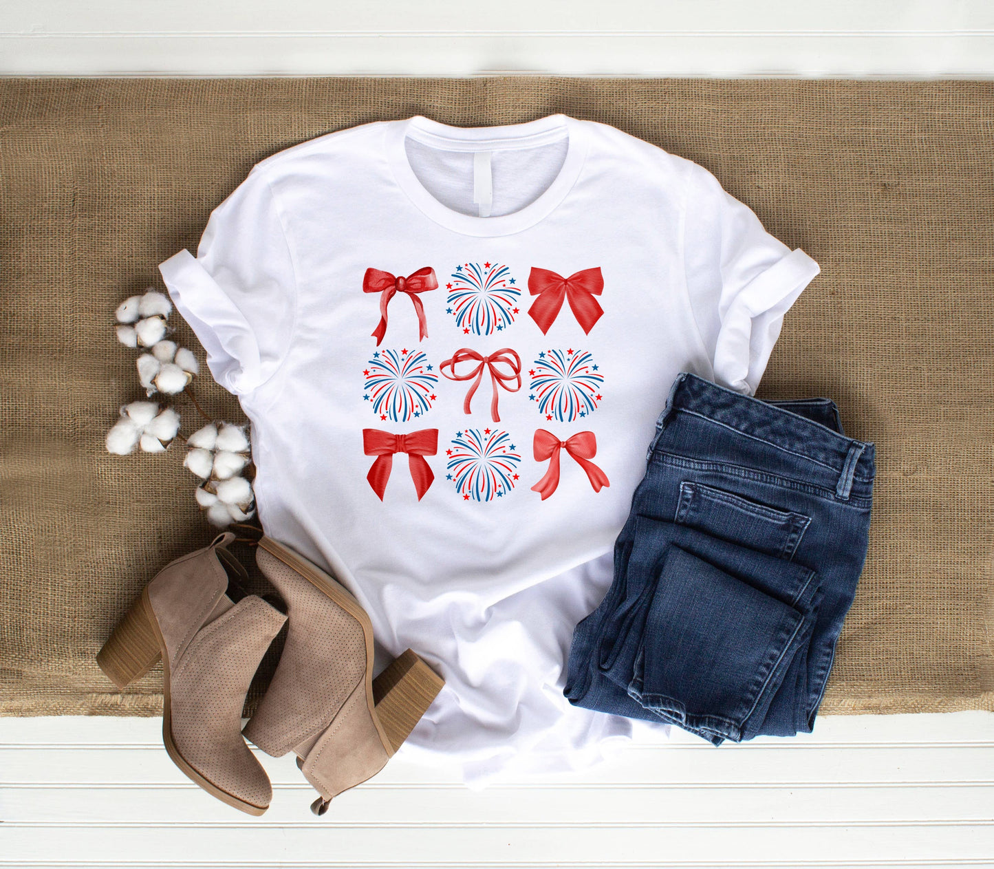 Fireworks and Bows Coquette DTF Transfer