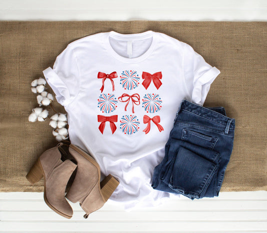 Fireworks and Bows Coquette DTF Transfer