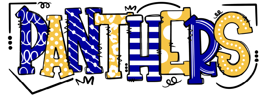 Panthers Colorful Doodle DTF Transfer