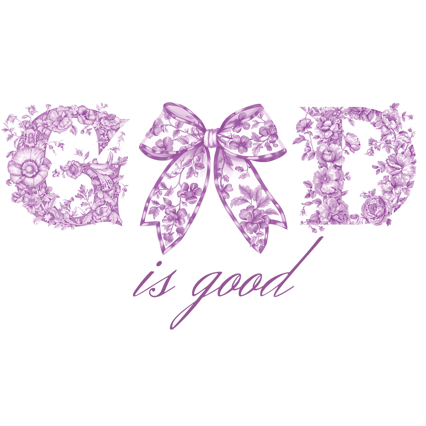 Purple Chenoise God is Good DTF Transfer