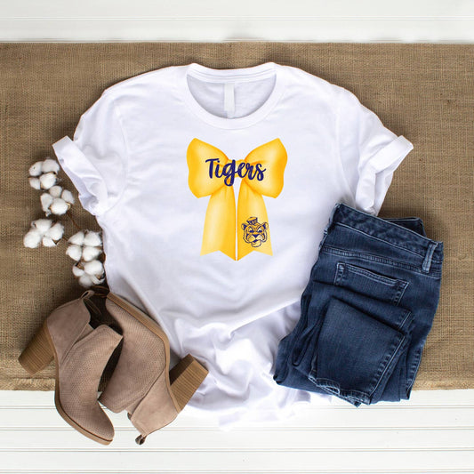 Yellow Mike the Tiger Bow DTF Transfer