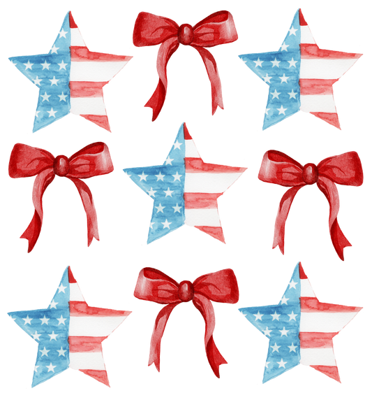 Stars and Bow Coquette DTF Transfer