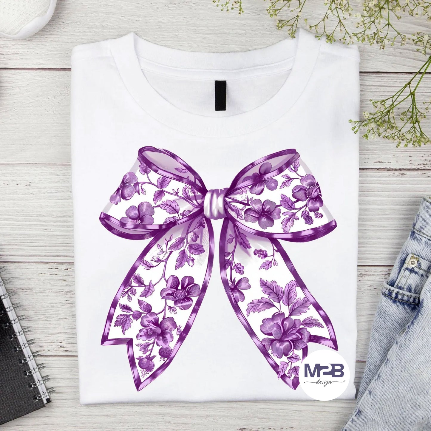 Purple Chinoiserie Bow DTF Transfer