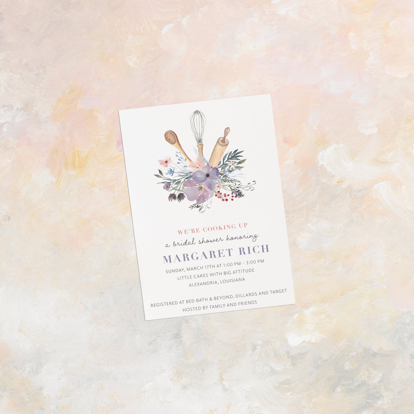 Lavender Kitchen Shower Invitation