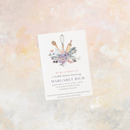 Lavender Kitchen Shower Invitation
